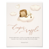Lion Baby Cloud Balloon Windeln Raffel-Zeichen Fotodruck (Vorne)