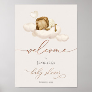 Lion Baby Dusche Willkommen Poster
