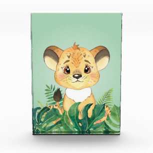 Lion Baby Lion und Leaf Fotoblock