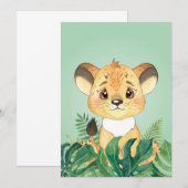 Lion Baby Lion und Leaf Save The Date (Vorne/Hinten)