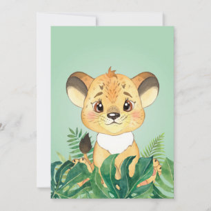 Lion Baby Lion und Leaf Save The Date