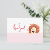 Lion Baby Pink 1. Geburtstag Dankeskarte (Stehend Vorderseite)