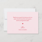 Lion Baby Pink 1. Geburtstag Dankeskarte (Rückseite)