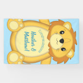 Lion Baby Shower Blue Banner (Horizontal)