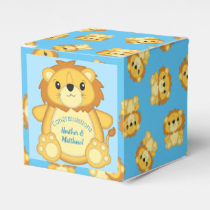 Lion Baby Shower Blue Geschenkschachtel