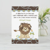 Lion Baby Shower Einladung für Jungen (Stehend Vorderseite)