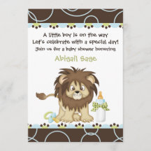 Lion Baby Shower Einladung für Jungen