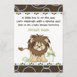 Lion Baby Shower Einladung für Jungen
