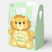 Lion Baby Shower Green Geschenkschachtel (Geöffnet)