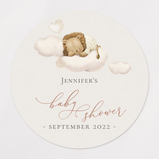 Lion Baby Shower Labels Etiketten (Design 1)
