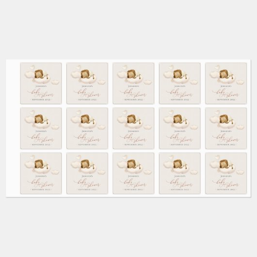 Lion Baby Shower Labels Etiketten (Blatt)
