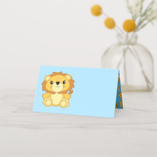 Lion Baby Shower Platzkarte (Vorderseite)