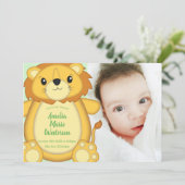 Lion Baby Shower Safari Einladung (Stehend Vorderseite)