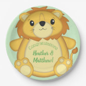 Lion Baby Shower Safari Pappteller (Vorderseite)