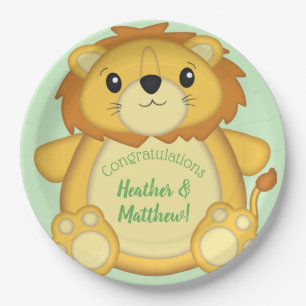 Lion Baby Shower Safari Pappteller