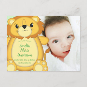 Lion Baby Shower Safari Postkarte