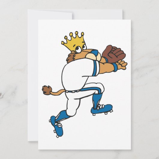 Lion Baseball Player Einladung (Vorderseite)