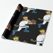 Lion Baseball Player Wrapping Paper Geschenkpapier (Ungerollt)