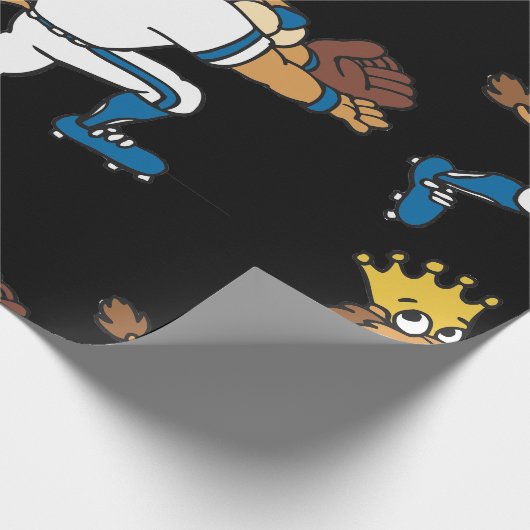 Lion Baseball Player Wrapping Paper Geschenkpapier (Ecke)