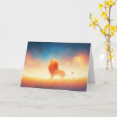 Lion Bathed in Sunset Embrace Karte (Gelbe Blume)