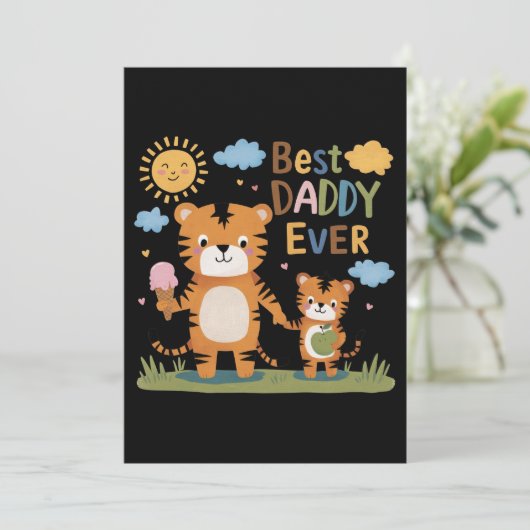 Lion Best Daddy Ever Einladung (Stehend Vorderseite)