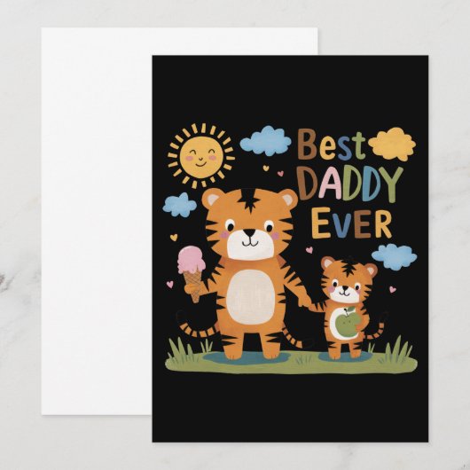 Lion Best Daddy Ever Einladung (Vorne/Hinten)