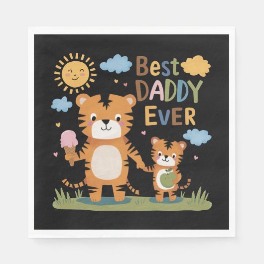 Lion Best Daddy Ever Serviette (Vorderseite)