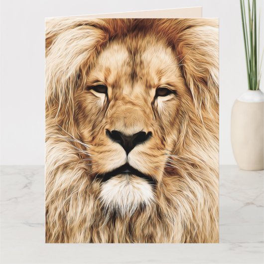 LION BIG CAT BIRTHDAY CARD DANKESKARTE (Vorderseite)
