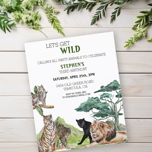 Lion Big Cats Jungle Safari Wild Geburtstag