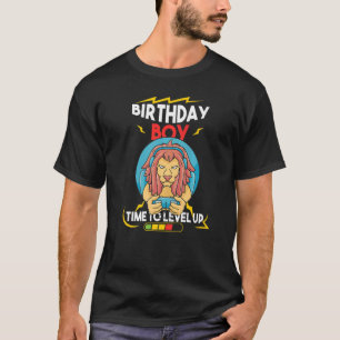 Lion Birthday Boy Time to Level Up Video Game Biri T-Shirt