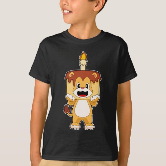 Lion Birthday Candle Cake T-Shirt (Vorderseite)