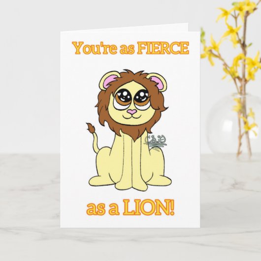 Lion Birthday Card Karte (Gelbe Blume)