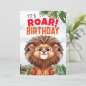 Lion Birthday  Karte (Stehend Vorderseite)