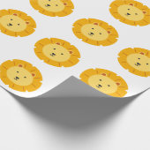 Lion Birthday Kids Art Geschenkpapier (Ecke)