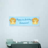 Lion Birthday Party Blue Banner (Messeveranstaltung)