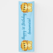 Lion Birthday Party Blue Banner (Vertikal)