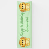 Lion Birthday Party Green Banner (Vertikal)