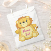 Lion Birthday Party Pink Geschenktütchen (Ausgeschnitten)