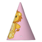 Lion Birthday Party Pink Partyhütchen (Rechts)