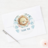 Lion Birthday Vielen Dank Runder Aufkleber (Umschlag)