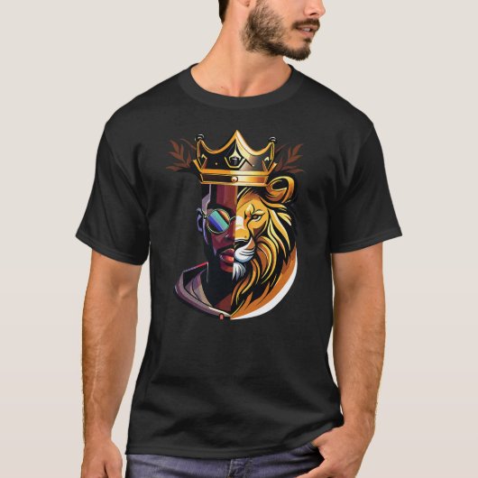 Lion Black Man King Black History Melanin African T-Shirt (Vorderseite)
