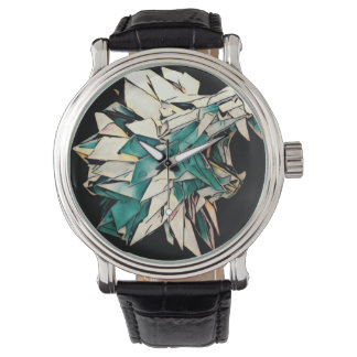 Lion Black Vintag Leather Watch Armbanduhr