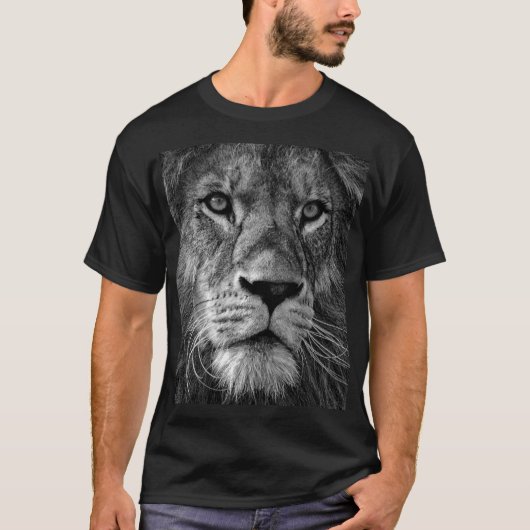 Lion Black & White T-Shirt (Vorderseite)