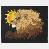Lion Black Yellow Mandal Sun Fleecedecke (Vorderseite (Horizontal))