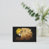 Lion black Yellow Mandal Sun Visitenkarte (Stehend Vorderseite)