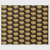Lion Black Yellow Mandala Sun Geschenkpapier (Flach)