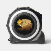 Lion Black Yellow Mandala Sun Maßband (Vorderseite)
