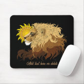 Lion black Yellow Mandala Sun Mousepad (Mit Mouse)