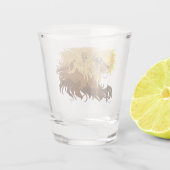 Lion Black Yellow Mandala Sun Schnapsglas (Rückseite)