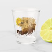 Lion Black Yellow Mandala Sun Schnapsglas (Vorderseite)
